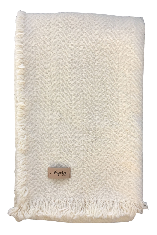 Arpin Plaids "Tramontane Chevron" - Authentic Natural French Wool.