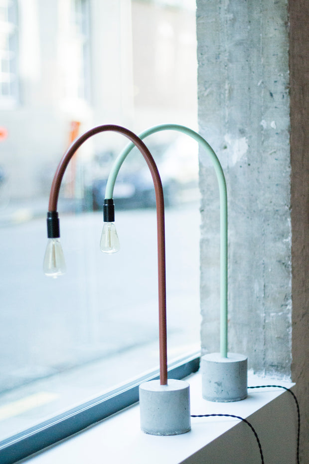 Bultin Minimalistic Table Lamp - Colourful Eye-Catcher with Concrete & Steel.