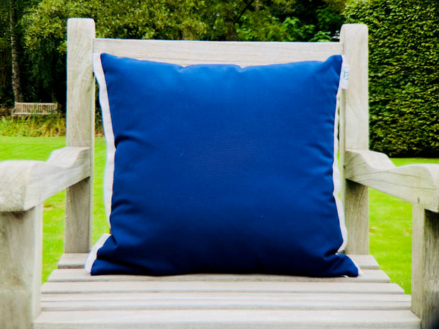ISA - Two Handmade Outdoor Cushions - "Pieces" Blue/Green & Brown