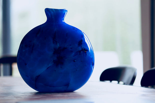 Raimonds Cirulis - Special Blue Basalt & Glass Vase