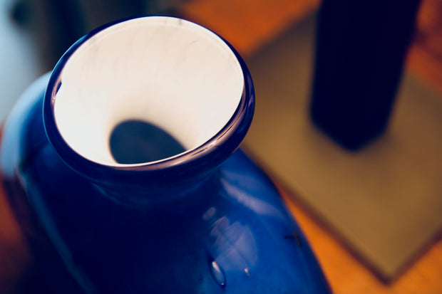 Raimonds Cirulis - Special Blue Basalt & Glass Vase