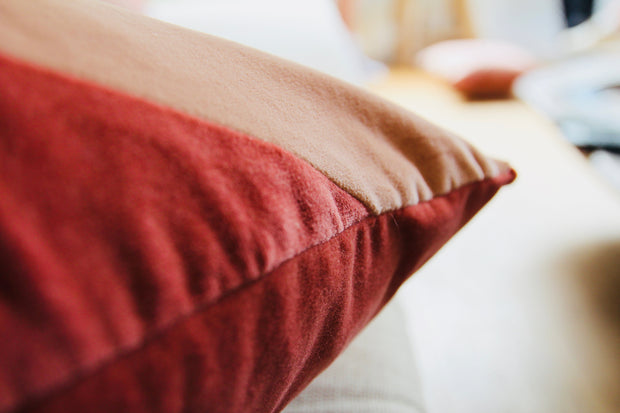 ISA - Three Soft Velvet Cushions with Unique Design - "Pieces" Pink