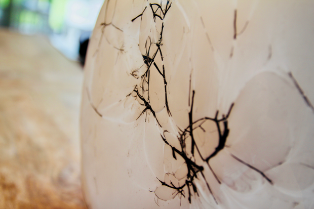 Raimonds Cirulis - Exclusive White Glass & Basalt Vase