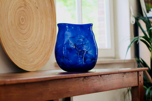 Raimonds Cirulis - Handmade Blue Basalt & Glass Vase