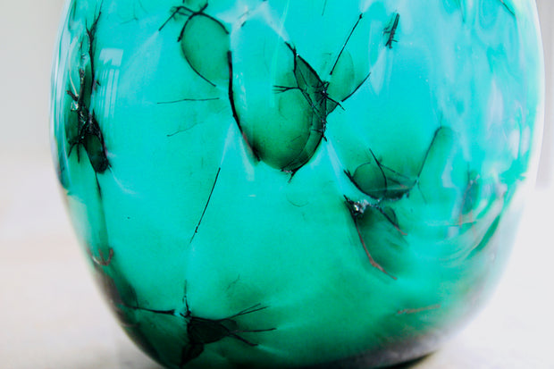 Raimonds Cirulis - Intense Green Glass Vase with Basalt fibres.