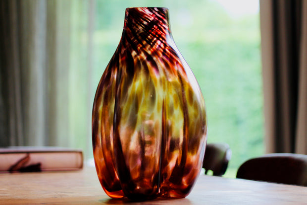 Raimonds Cirulis - Amazing Handmade Glass Vase, Bionic Brown.