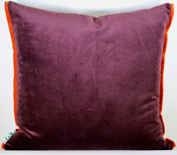ISA - Three Handmade Velvet Cushions - "Pieces" Aubergine