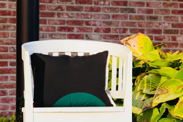 ISA - Two Handmade Outdoor Cushions - "Pieces" Blue/Green & Brown