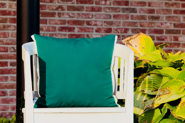 ISA - Two Handmade Outdoor Cushions - "Pieces" Blue/Green & Brown