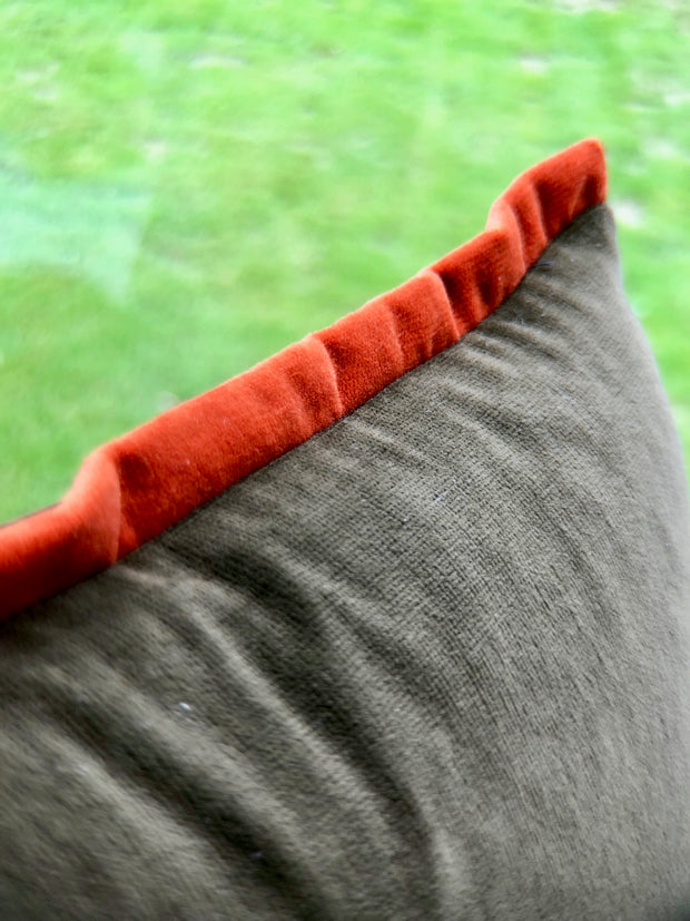 ISA - Three Handmade Velvet Cushions - "Pieces" Aubergine