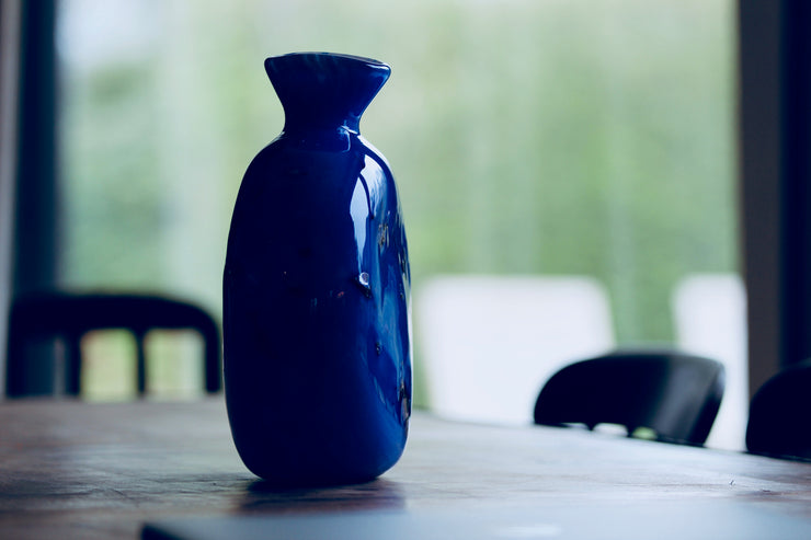 Raimonds Cirulis - Special Blue Basalt & Glass Vase