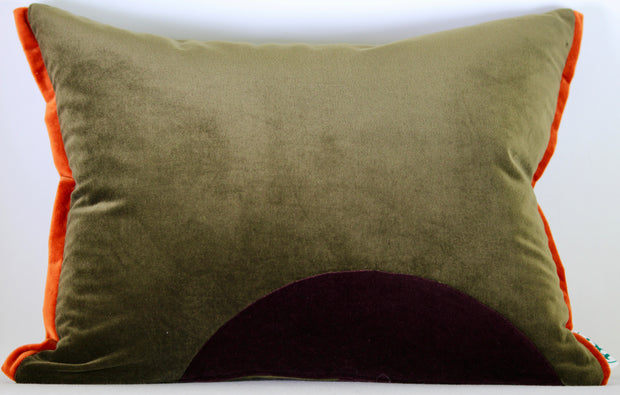 ISA - Three Handmade Velvet Cushions - "Pieces" Aubergine